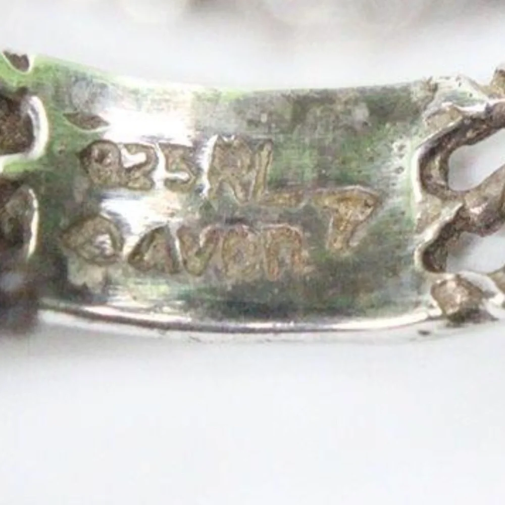 Vintage AVON 925 Silver Marquise Blue Topaz Rope Filigree Ring